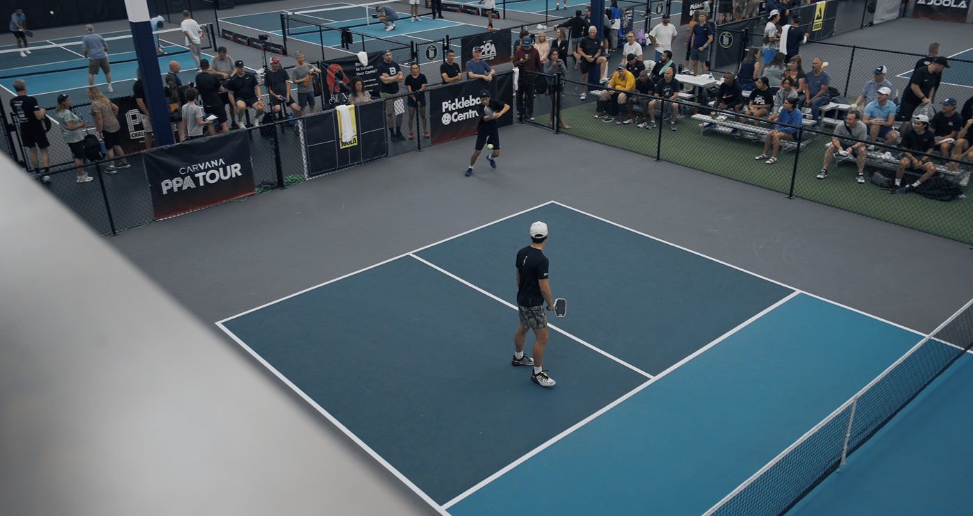 Tournament match in progress on a show court